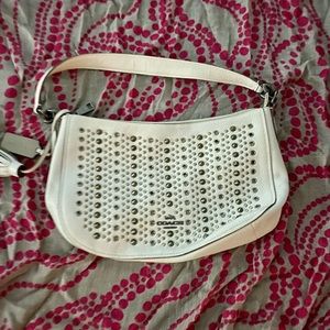Coach Purse - Off-white with Silver Studded Embellishment - Never Used